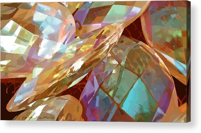 Crystals Acrylic Print featuring the painting BLING No. 22 by Lelia DeMello