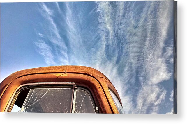 Old Acrylic Print featuring the photograph Clouds and Rust by Al Griffin
