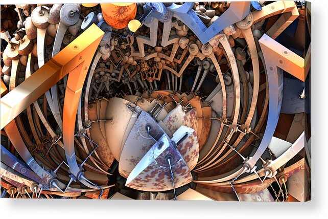 Mandelbulb Acrylic Print featuring the digital art I Don't Know What It Is by Hal Tenny