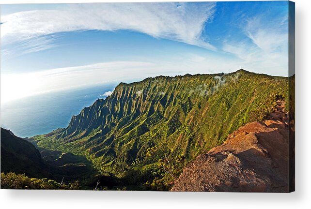 Kauai Acrylic Print featuring the photograph Kaulalu Panorama by Roger Mullenhour