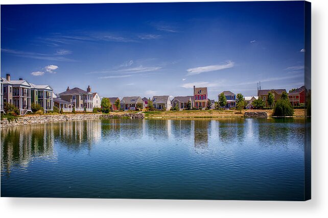 Missouri Acrylic Print featuring the photograph New Town on the Lake by Bill and Linda Tiepelman