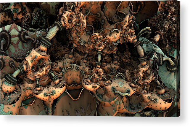Mandelbulb Acrylic Print featuring the digital art Not Suitable For Consumption by Hal Tenny