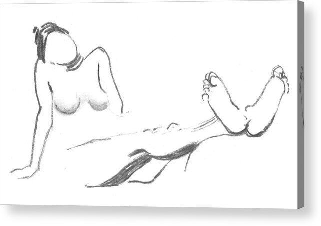 Please Acrylic Print featuring the drawing Relax by Marica Ohlsson