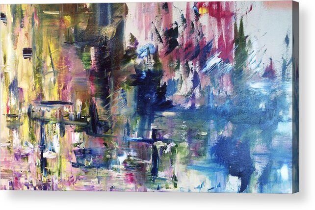 Abstract Acrylic Print featuring the painting Slam by Beverly Smith