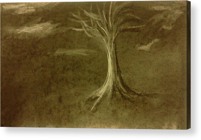 Tree Acrylic Print featuring the drawing Stormy Weather by Stacy C Bottoms