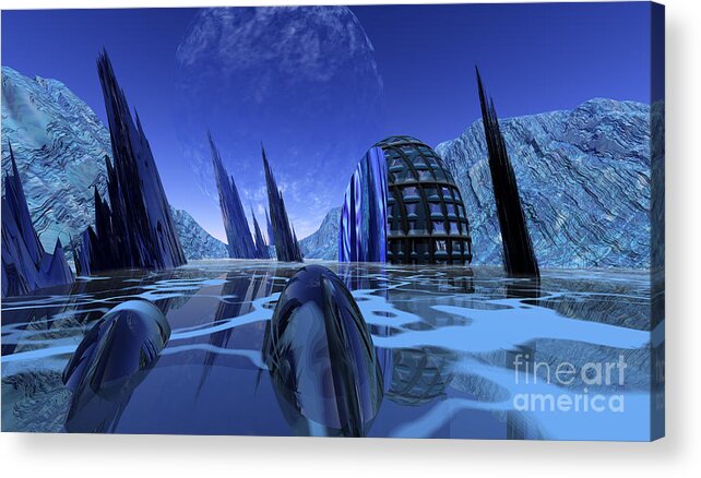 3d Acrylic Print featuring the digital art Visitation by Nicholas Burningham