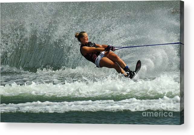 Water Skiing Acrylic Print featuring the photograph Water Skiing Magic Of Water 2 by Bob Christopher
