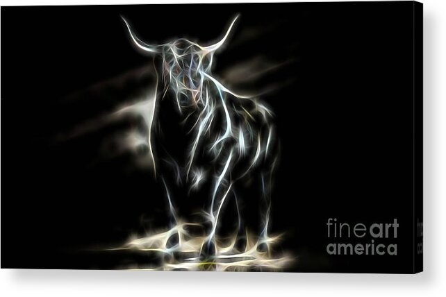 Bull Acrylic Print featuring the mixed media Bull Collection #1 by Marvin Blaine