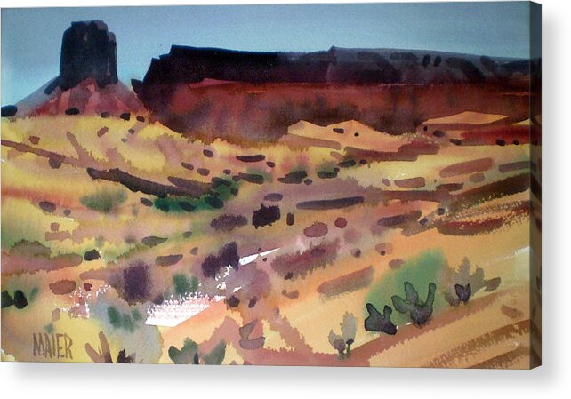 Buttes Acrylic Print featuring the painting Butte and Mesa #1 by Donald Maier