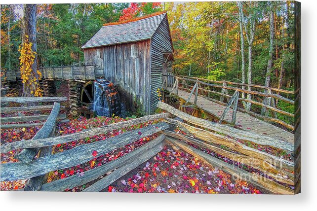 Autumn Acrylic Print featuring the photograph Cable Mill by Geraldine DeBoer