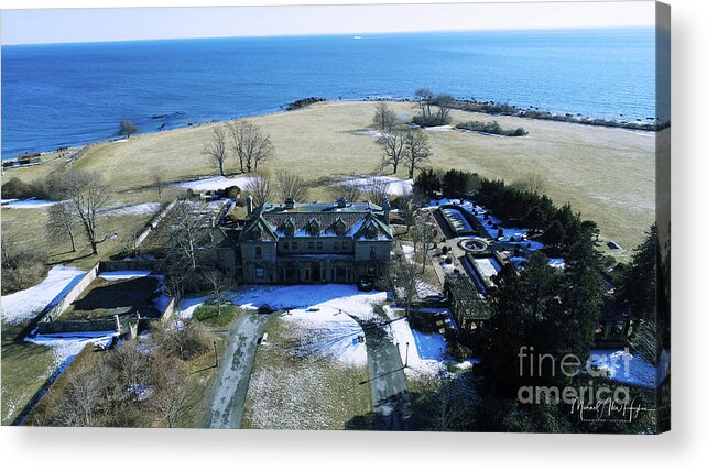 Eolia Mansion Harkness Memorial Park Acrylic Print featuring the photograph Eolia Mansion #1 by Veterans Aerial Media LLC
