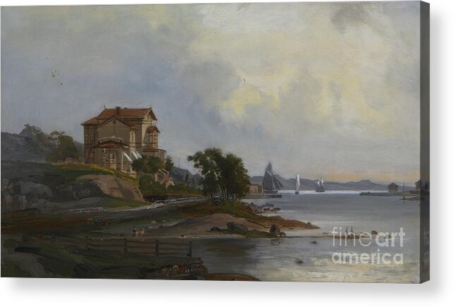 Johan Knutson (1816-1899) Acrylic Print featuring the painting Kaivopuisto #1 by MotionAge Designs