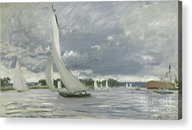 Regatta Acrylic Print featuring the painting Regatta at Argenteuil by Claude Monet