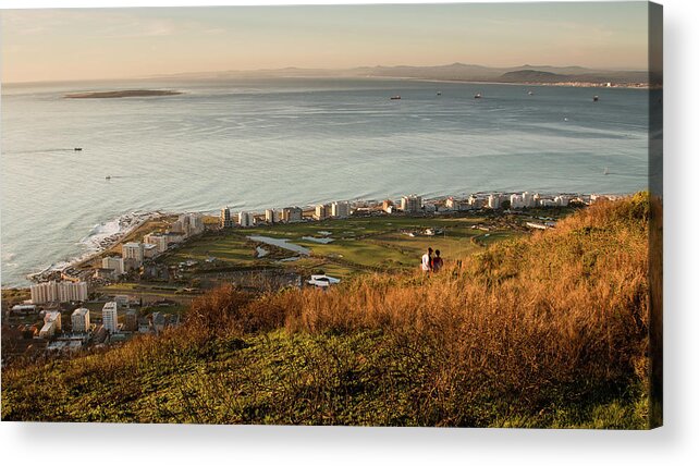Seascape Acrylic Print featuring the photograph Robben Island from Signal Hill #1 by Claudio Maioli