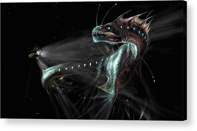 Sea Monster Acrylic Print featuring the digital art Sea Monster #1 by Maye Loeser