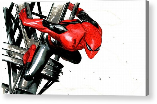 Spider-man Acrylic Print featuring the digital art Spider-Man #10 by Super Lovely