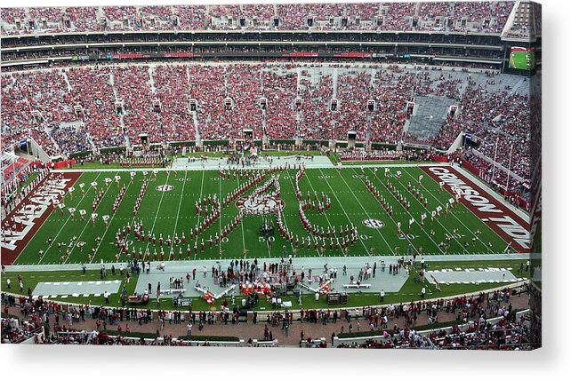 Gameday Acrylic Print featuring the photograph Bama A Panorama by Kenny Glover