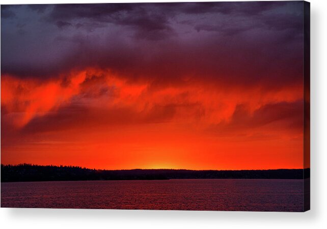 Lake Washington Acrylic Print featuring the photograph From The Deck #2 by Perry Frantzman