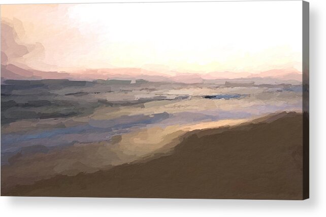 Anthony Fishburne Acrylic Print featuring the mixed media Beach sunrise #3 by Anthony Fishburne
