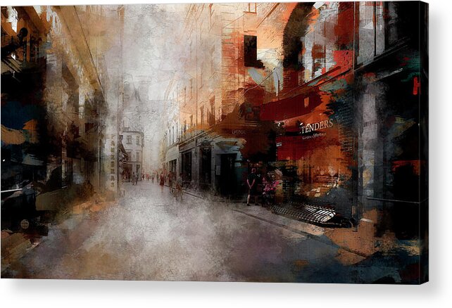 City Acrylic Print featuring the mixed media Mysterious Old Riga In Late Afternoon Light Latvia / Special Feature 2021 by Aleksandrs Drozdovs