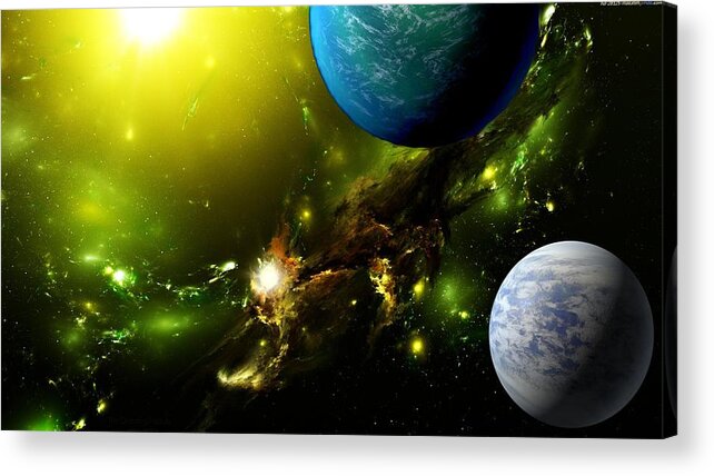 Sci Fi Acrylic Print featuring the digital art Sci Fi #4 by Super Lovely