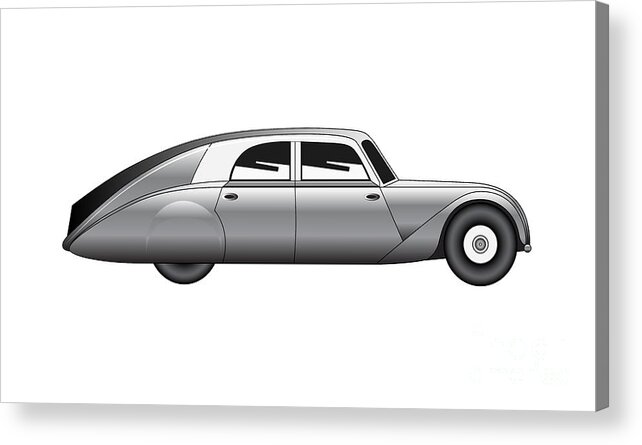 Car Acrylic Print featuring the digital art Sedan - vintage model of car #4 by Michal Boubin