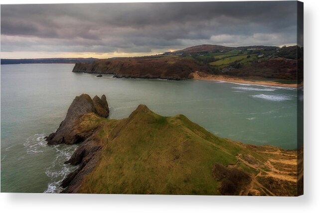 Three Cliffs Bay Acrylic Print featuring the photograph Three Cliffs Bay Gower #8 by Leighton Collins