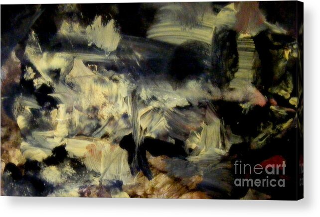 Abstract Landscape Painting With Ink And Acrylic Acrylic Print featuring the painting A Dream by Nancy Kane Chapman