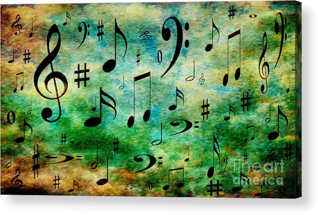 Abstract Acrylic Print featuring the digital art A Musical Storm 2 by Andee Design