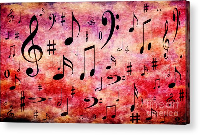 Abstract Acrylic Print featuring the digital art A Musical Storm 4 by Andee Design