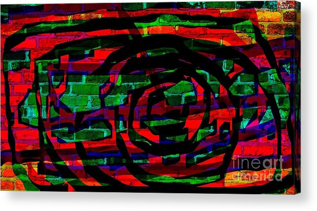 Abstract Acrylic Print featuring the mixed media Abstract Vortex - On A Wall by Leanne Seymour