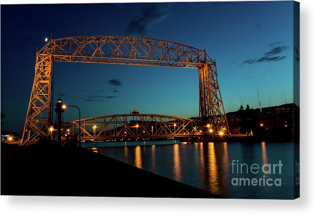 Lake Acrylic Print featuring the photograph Aerial Lift Bridge by Deborah Klubertanz