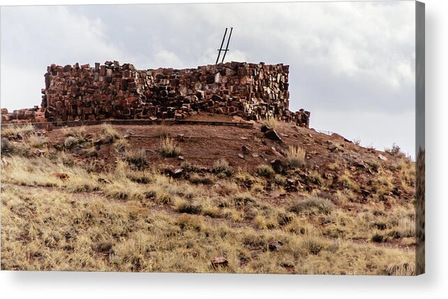 Ancient Acrylic Print featuring the photograph Agate House Pueblo by SAURAVphoto Online Store