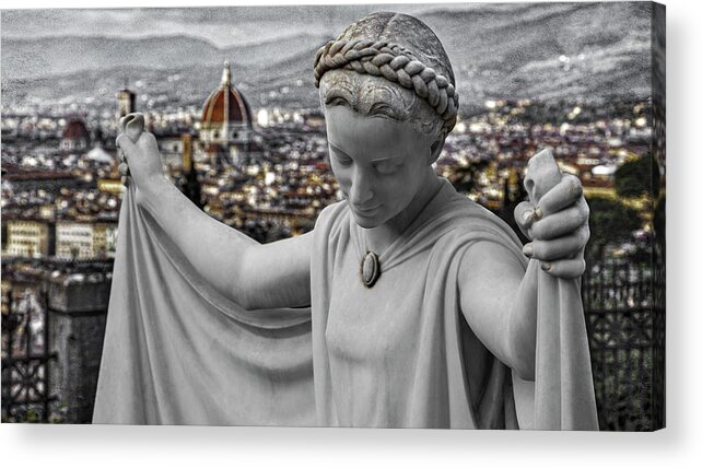 Florence Acrylic Print featuring the photograph Angel of Florence by Sonny Marcyan