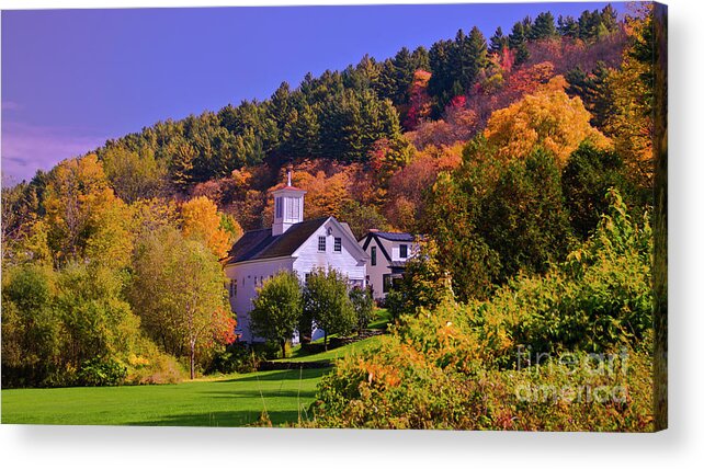 Fall Foliage Acrylic Print featuring the photograph Autumn in Stowe by Scenic Vermont Photography
