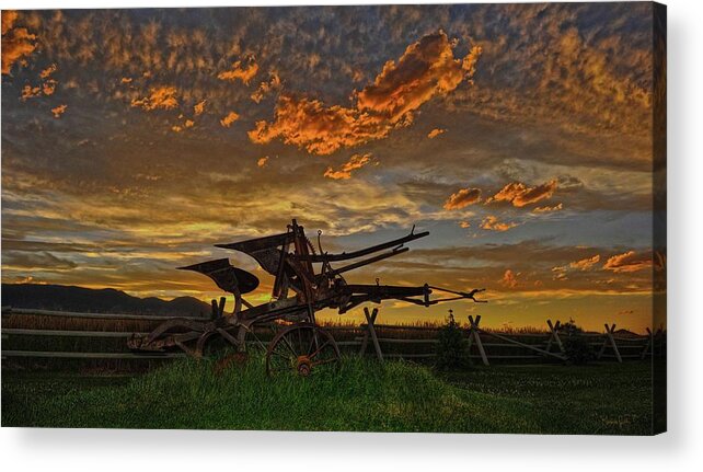 Sunset Acrylic Print featuring the photograph Beartooth Plow by Amanda Smith