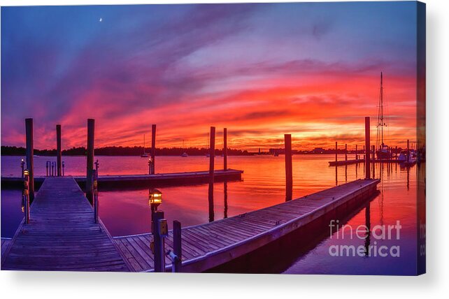 Sunset Acrylic Print featuring the photograph Beaufort Fire by DJA Images
