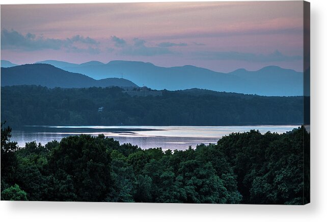 Hudson Valley Acrylic Print featuring the photograph Blue and Green Silhouettes by John Morzen