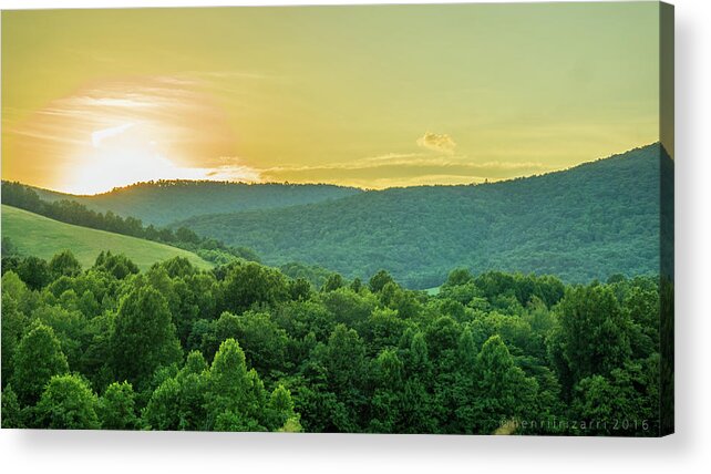Mountains Acrylic Print featuring the photograph Blue Ridge Mountain Sunset by Henri Irizarri