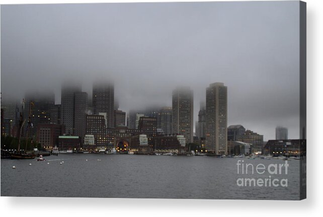 Boston Acrylic Print featuring the photograph Boston in the Fog by Lennie Malvone