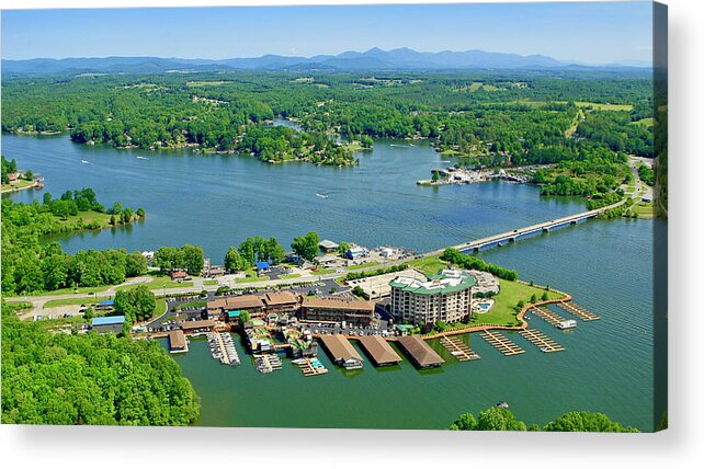 Peaks Of Otter Acrylic Print featuring the photograph Bridgewater Plaza, Smith Mountain Lake, Virginia by The James Roney Collection