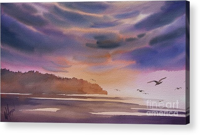 Sunsets Acrylic Print featuring the painting Brilliant Sunset by James Williamson