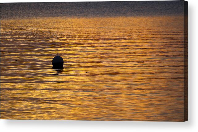 Capitol Acrylic Print featuring the photograph Buoy Sunset - Madison - Wisconsin by Steven Ralser