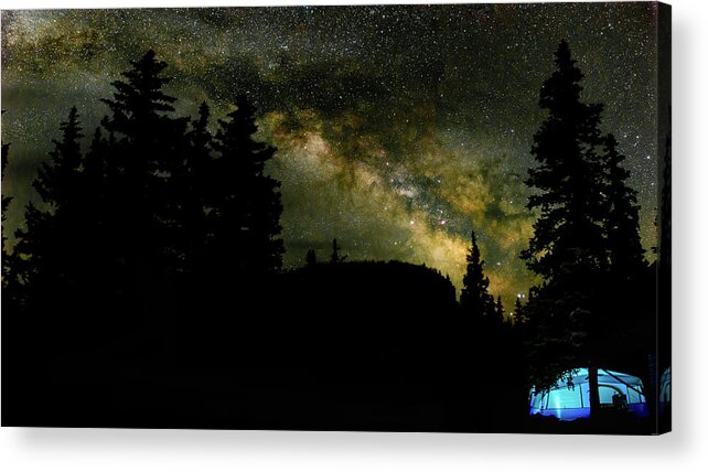 Stars Acrylic Print featuring the photograph Camping Under the Milky Way 2 by Adam Reinhart