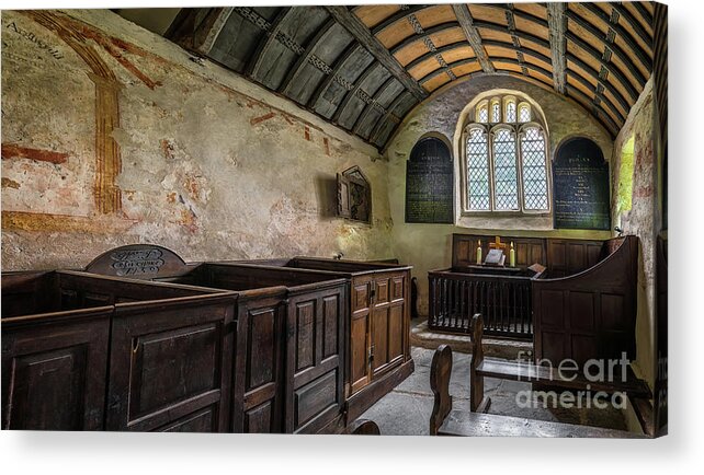 Church Acrylic Print featuring the photograph Candles In Old Church by Adrian Evans