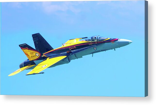 Aviation Acrylic Print featuring the photograph CF-18 Hornet by Mark Andrew Thomas