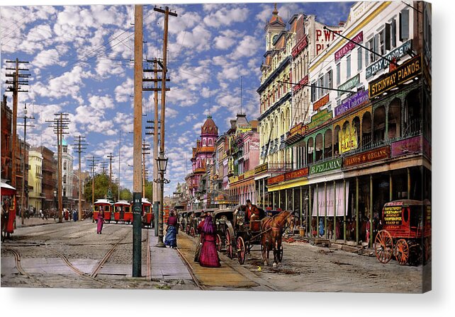 New Orleans Acrylic Print featuring the photograph City - New Orleans - New Orleans the Victorian era 1887 by Mike Savad