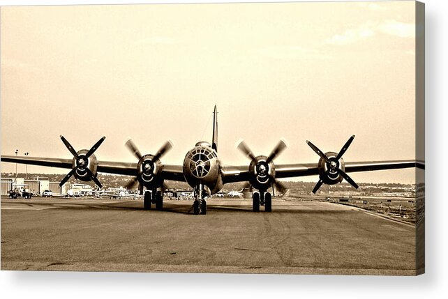 Aircraft Acrylic Print featuring the photograph Classic B-29 Bomber Aircraft by Amy McDaniel