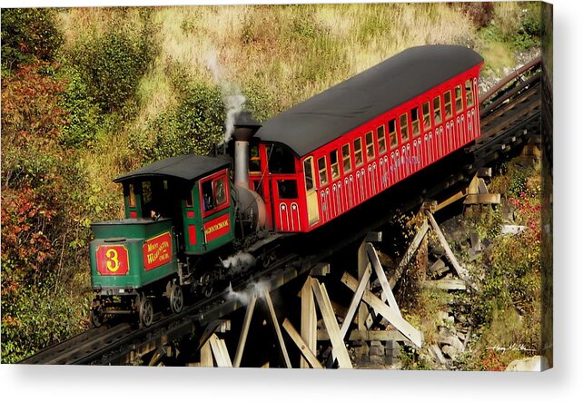 White Mountains Acrylic Print featuring the photograph Cog Railway Vintage by Harry Moulton
