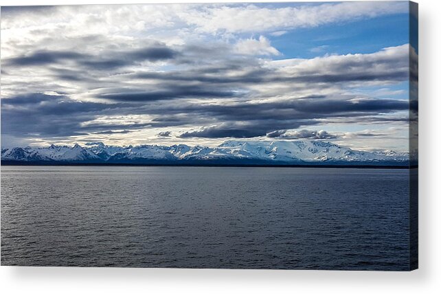 Cook Inlet Acrylic Print featuring the photograph Cook Inlet View Mountains by Britten Adams